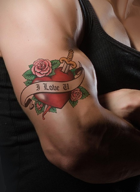 floral tattoo shading on upper arm