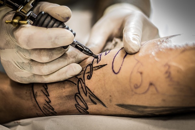 fine line botanical tattoo detail with clean single-needle style